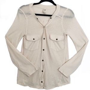 Free People We The Free V-Neck Snap Button Up Top